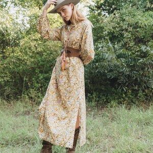 Mi Golondrina Maricela Midi Dress XS runs like S